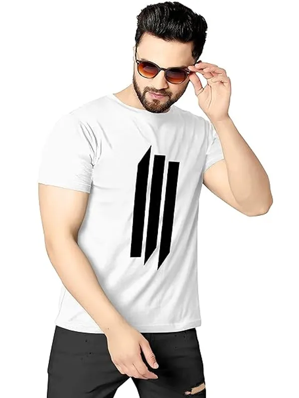 Pack_Of_2_White_&_Black_Self_Design_Polyester_Round_Neck_T-Shirt_For_Men