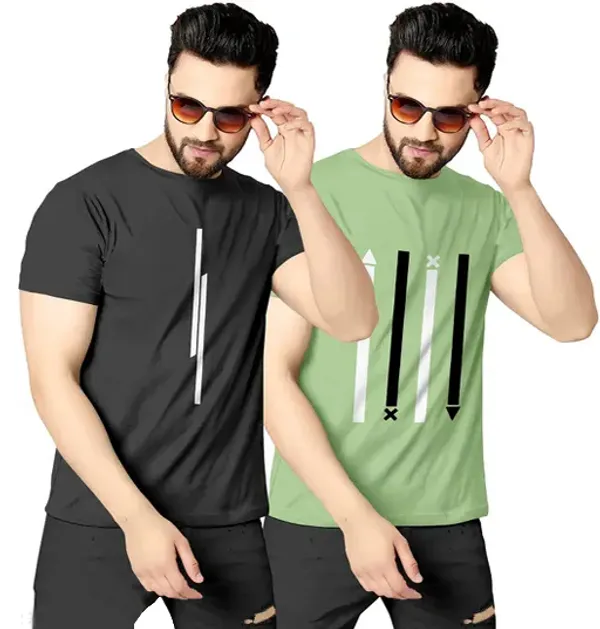 Pack_Of_2_Black_&_Pista_Polyester_Graphic_Print_T-Shirt_For_Men