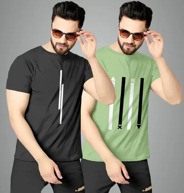 Pack_Of_2_Black_&_Pista_Polyester_Graphic_Print_T-Shirt_For_Men