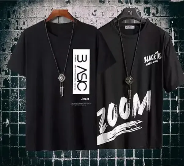 Pack_Of_2_Black_Polyester_Graphic_Print_T-Shirt_For_Men