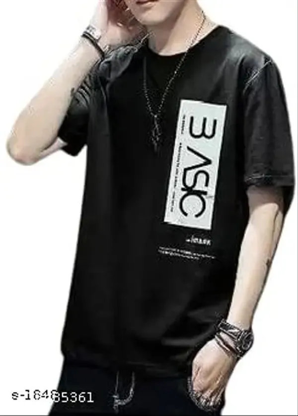 Pack_Of_2_White_&_Black_Round_Neck_Polyester_Graphic_Print_T-Shirt_For_Men