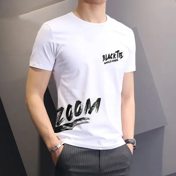 Pack_Of_2_White_&_Black_Round_Neck_Polyester_Graphic_Print_T-Shirt_For_Men