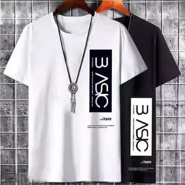 Pack_Of_2_White_&_Black_Polyester_Printed_T-Shirt_For_Men