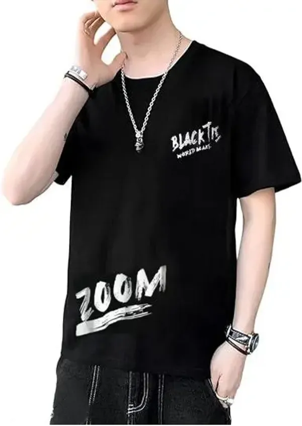 Pack_Of_2_Black_Round_Neck_Polyester_Graphic_Print_T-Shirt_For_Men
