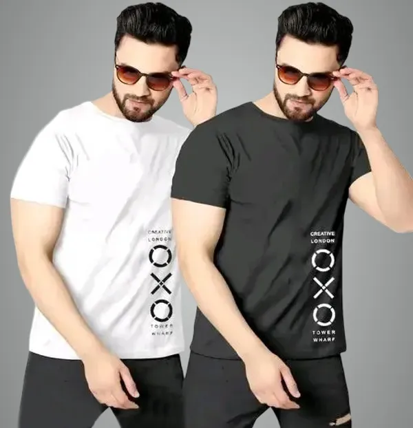 Pack_Of_2_Black_&_White_Polyester_Graphic_Print_T-Shirt_For_Men