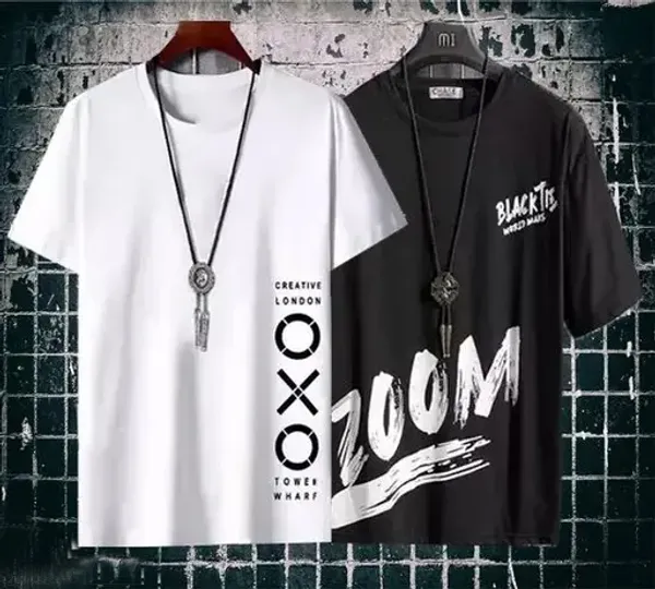 Pack_Of_2_Black_&_White_Polyester_Printed_T-Shirt_For_Men