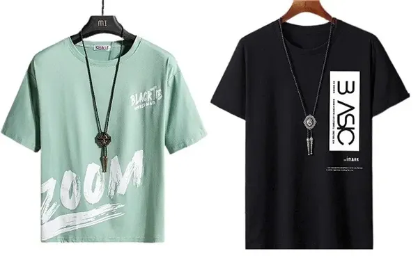 Pack_Of_2_Pista_&_Black_Polyester_Graphic_Print_T-Shirt_For_Men