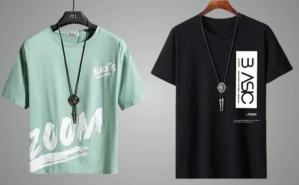 Pack_Of_2_Pista_&_Black_Polyester_Graphic_Print_T-Shirt_For_Men