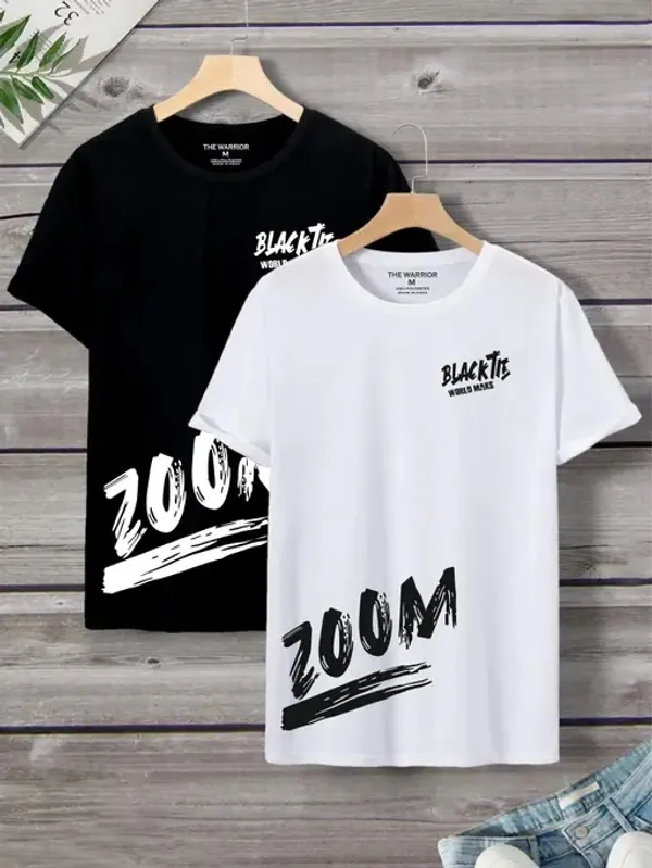 Pack_Of_2_Black_&_White_Graphic_Print_Round_Neck_Polyester_T-Shirt_For_Men