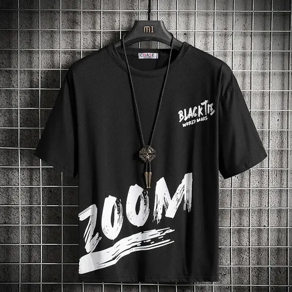 Pack_Of_2_Black_&_White_Graphic_Print_Round_Neck_Polyester_T-Shirt_For_Men