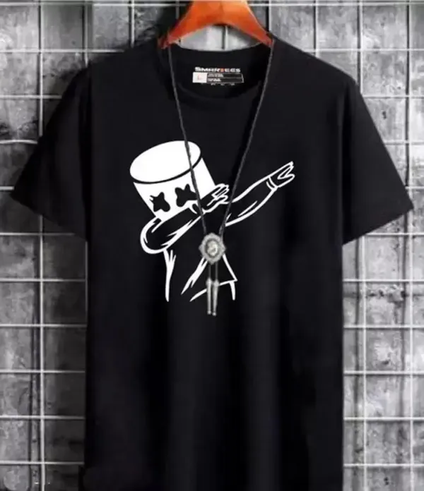 Pack_Of_2_Black_&_White_Polyester_Graphic_Print_T-Shirt_For_Men
