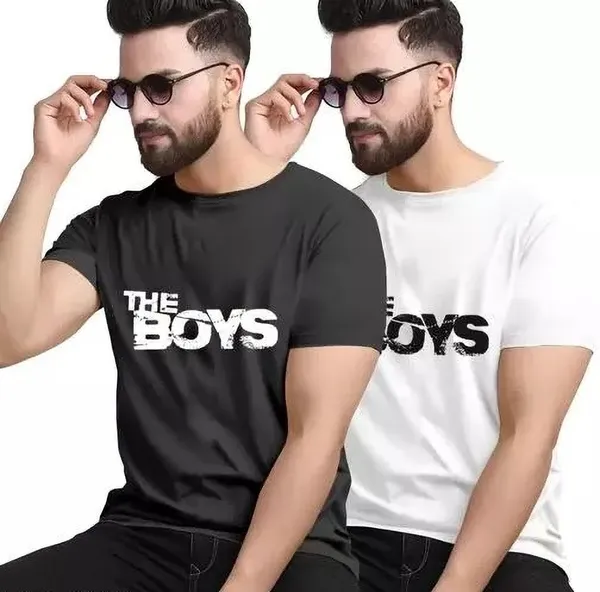 Pack_Of_2_Black_&_White_Polyester_Printed_T-Shirt_For_Men