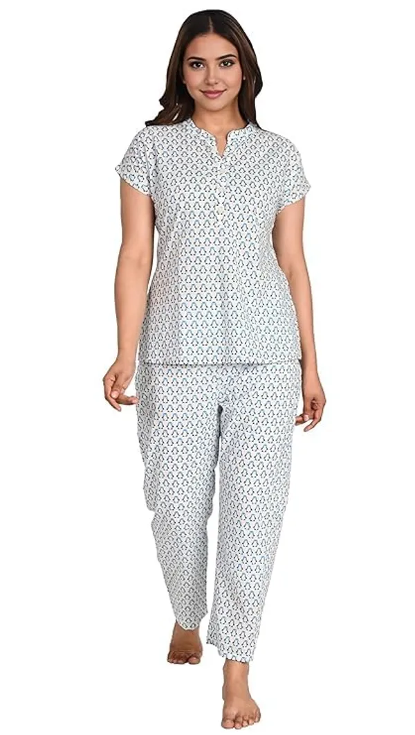 Penguin_White_Cotton_kurti_Pajama_Set_For_Women