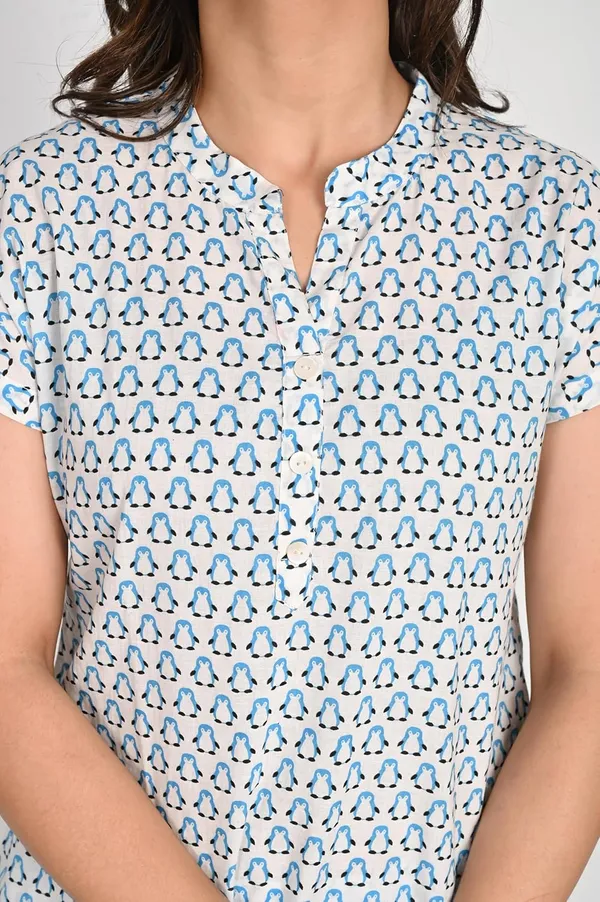 Penguin_White_Cotton_kurti_Pajama_Set_For_Women