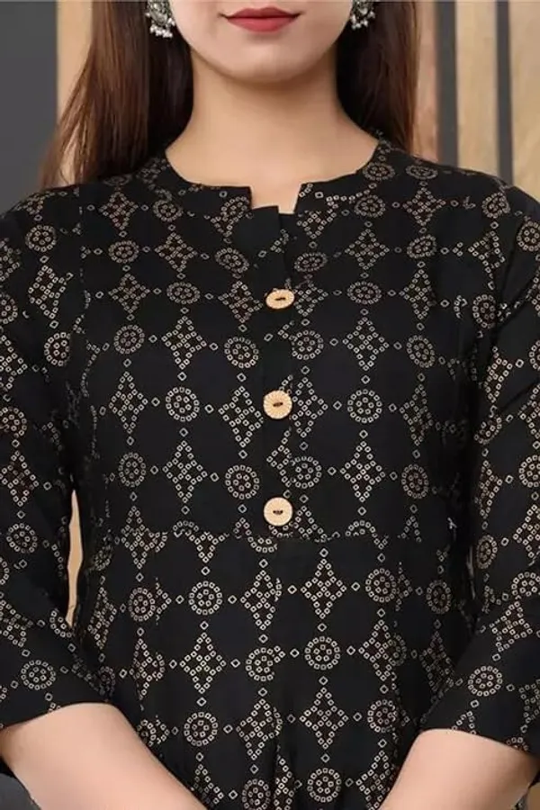 Black_Bandhej_Printed_Rayon_Maternity_Feeding_Anarkali_Gown_|_A-Line_Feeding_Dress_For_Women