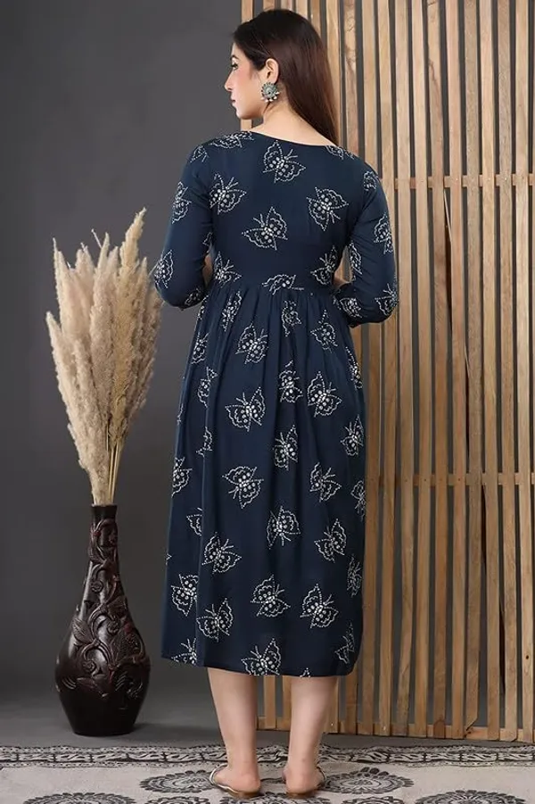 Blue_Butterfly_Printed_Rayon_Maternity_Feeding_Anarkali_Gown_|_A-Line_Feeding_Dress_For_Women