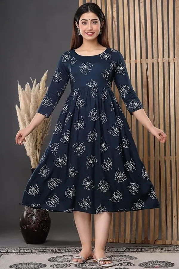 Blue_Butterfly_Printed_Rayon_Maternity_Feeding_Anarkali_Gown_|_A-Line_Feeding_Dress_For_Women
