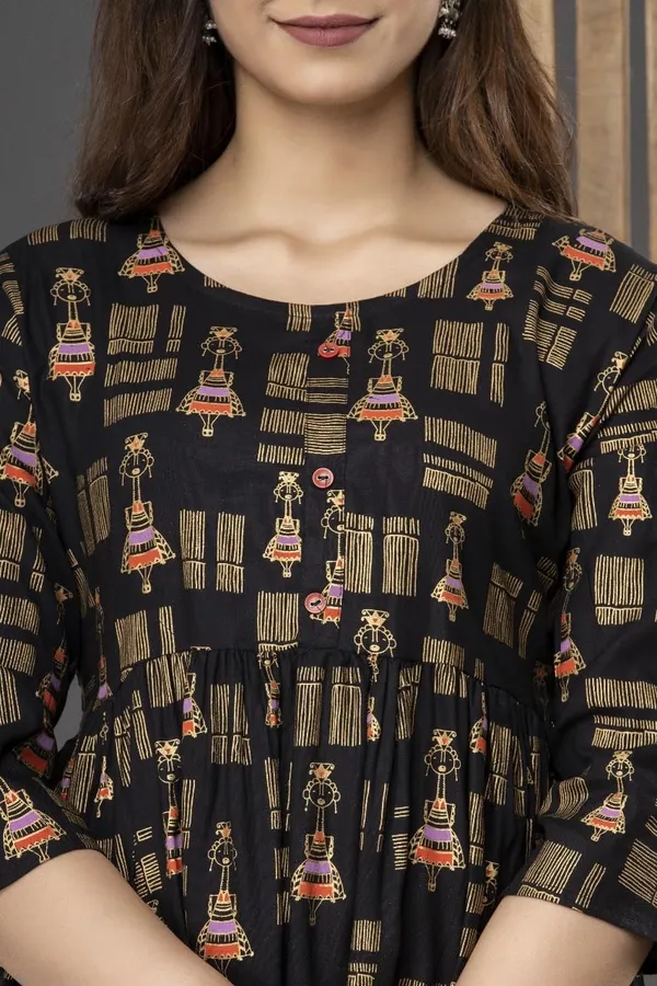 Black_Gudagudi_Printed_Rayon_Maternity_Feeding_Anarkali_Gown_|_A-Line_Feeding_Dress_For_Women