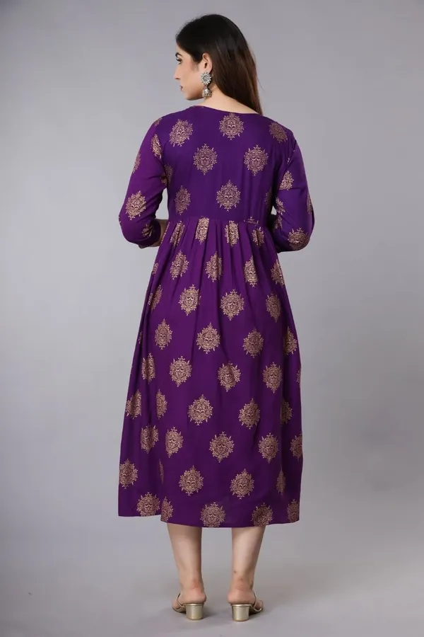 Purple_ButaPrinted_Rayon_Maternity_Feeding_Anarkali_Gown_|_A-Line_Feeding_Dress_For_Women