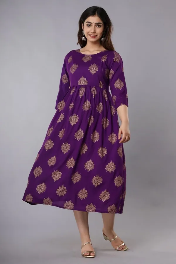 Purple_ButaPrinted_Rayon_Maternity_Feeding_Anarkali_Gown_|_A-Line_Feeding_Dress_For_Women