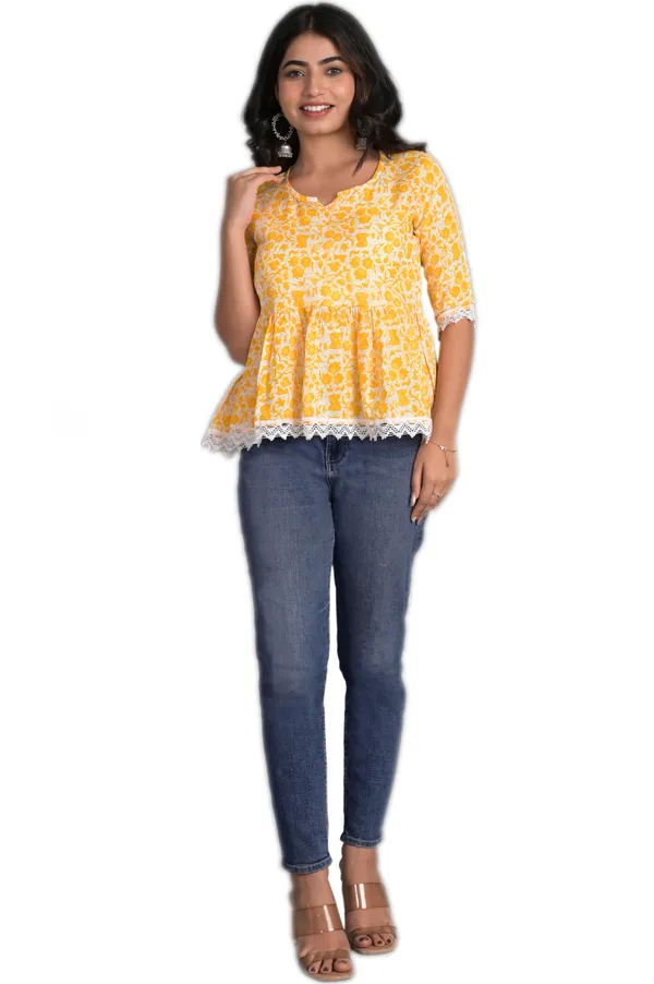 Orange_&_Yellow_Rayon_Floral_Printed_Short_Top|Push_PremiumFor_Women