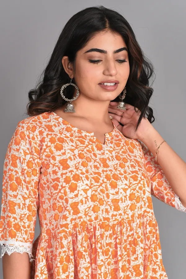 Orange_Rayon_Floral_Printed_Short_Top_For_Women