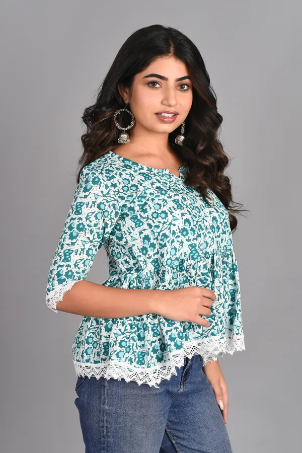 Light_Blue_Rayon_Floral_Printed_Short_Top_For_Women