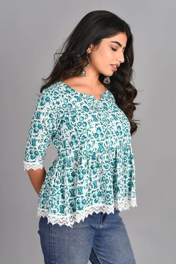 Light_Blue_Rayon_Floral_Printed_Short_Top_For_Women