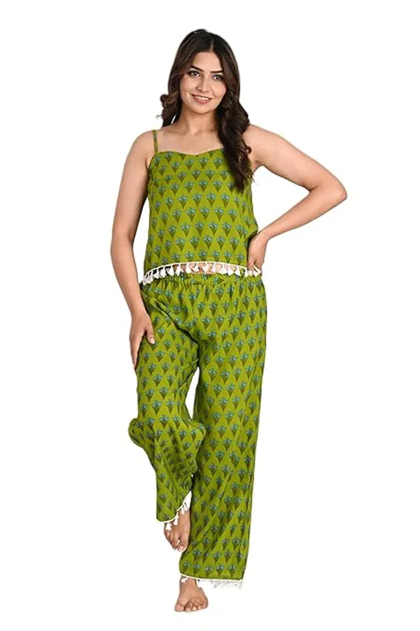 Green_Cotton_kurti_Pajama_Set_For_Women