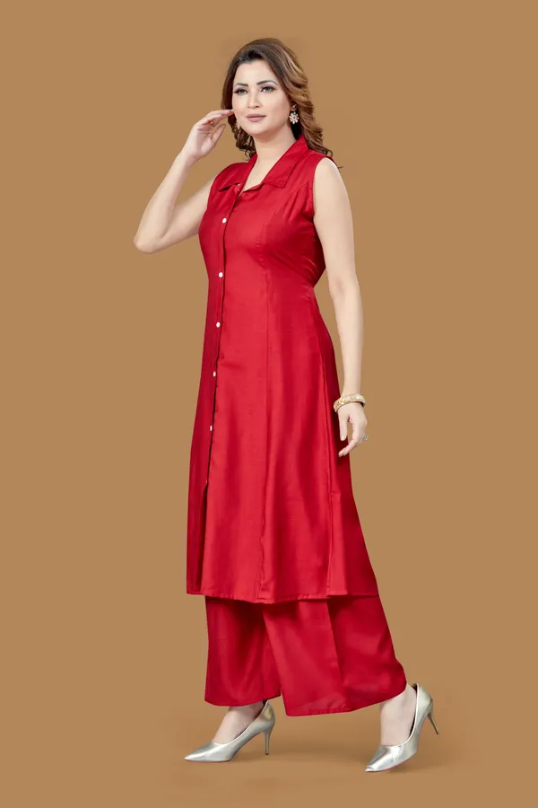 Maroon_Wetican_Plain_Co-Ord_Set_For_Women