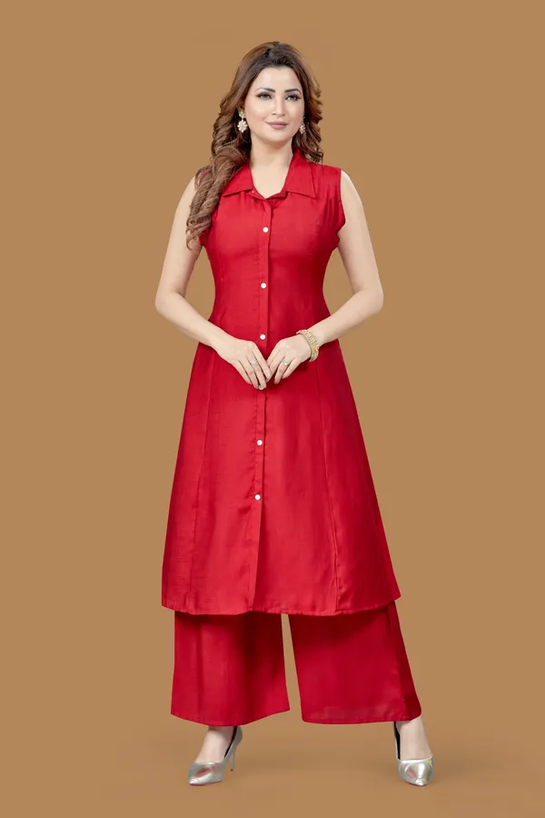 Maroon_Wetican_Plain_Co-Ord_Set_For_Women