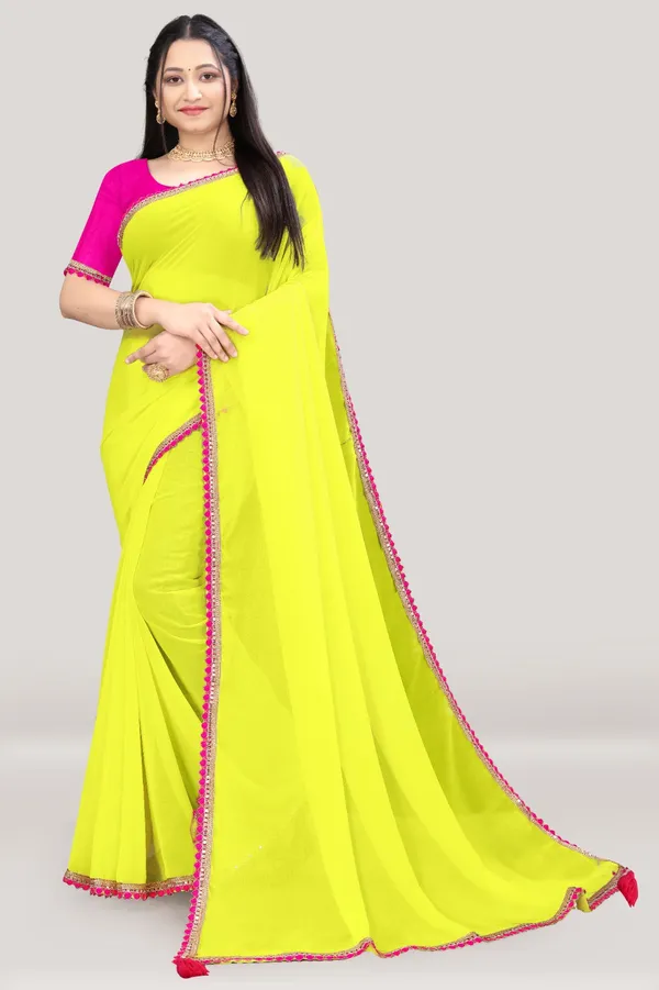 Liril_Chiffon_Plain_Saree_For_Women_With_Blouse