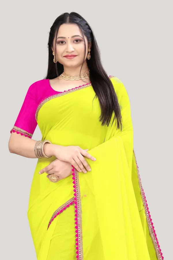 Liril_Chiffon_Plain_Saree_For_Women_With_Blouse