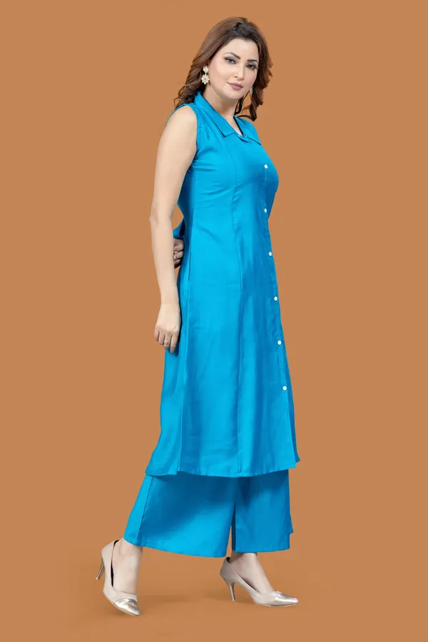 Teal_Blue_Wetican_Plain_Co-Ord_Set_For_Women