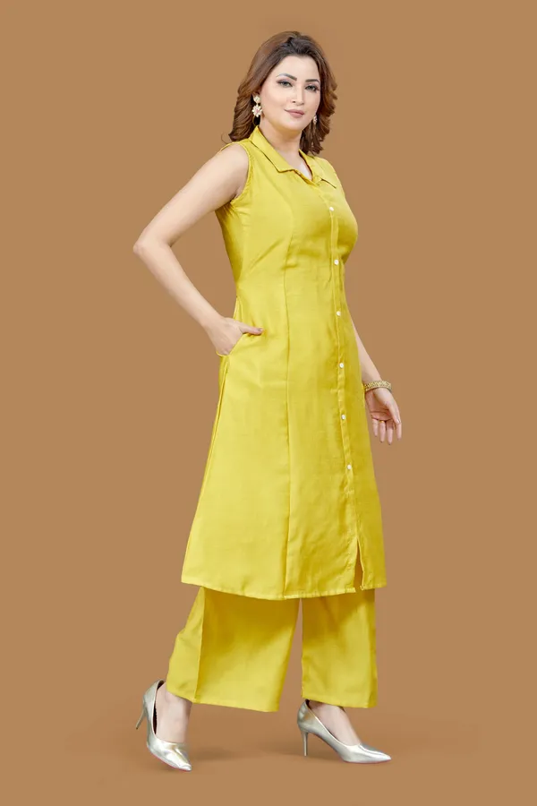 Yellow_Wetican_Plain_Co-Ord_Set_For_Women