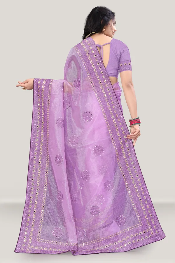 Purple_Mirror_Work_Organza_Saree_For_Women_|_With_Blouse