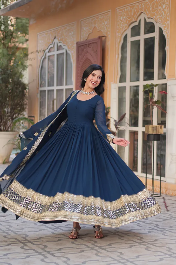 Blue_Faux_Blooming_with_Embroidery_Zari__Gowns_For_Women