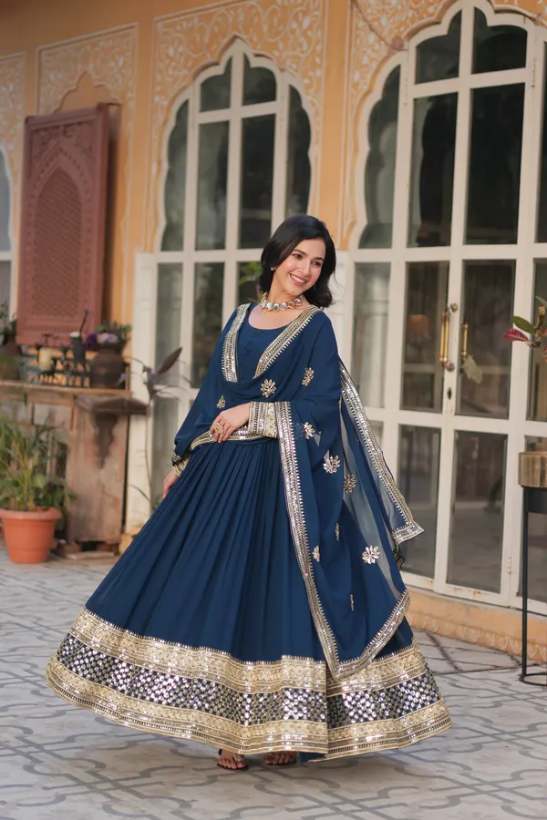 Blue_Faux_Blooming_with_Embroidery_Zari__Gowns_For_Women