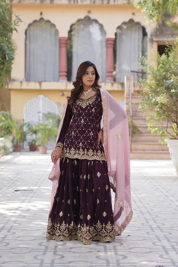 Blue_Readymade_Kurti_Plazoo_Embroidery_Work_Push_Premium_For_Women