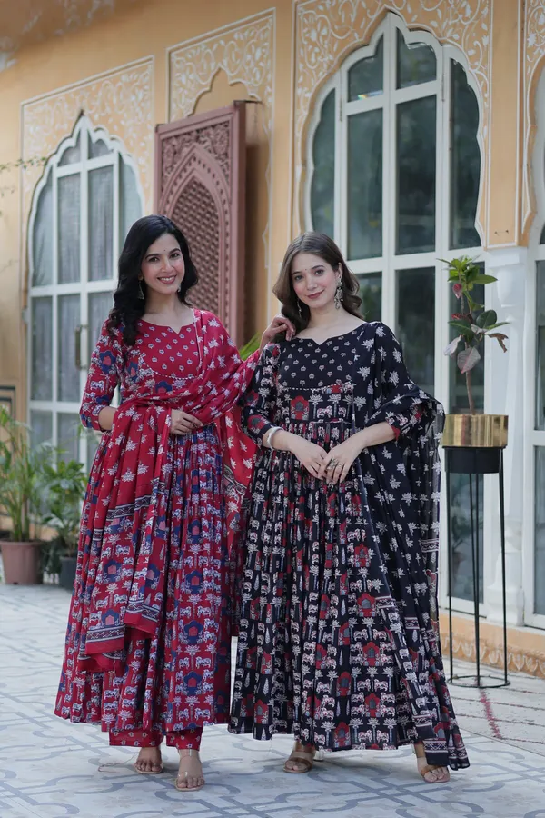 Maroon__Kurti_With__Pant_And__Dupatta_Set_Ethnic_Wear_Push_Premium_For_Women