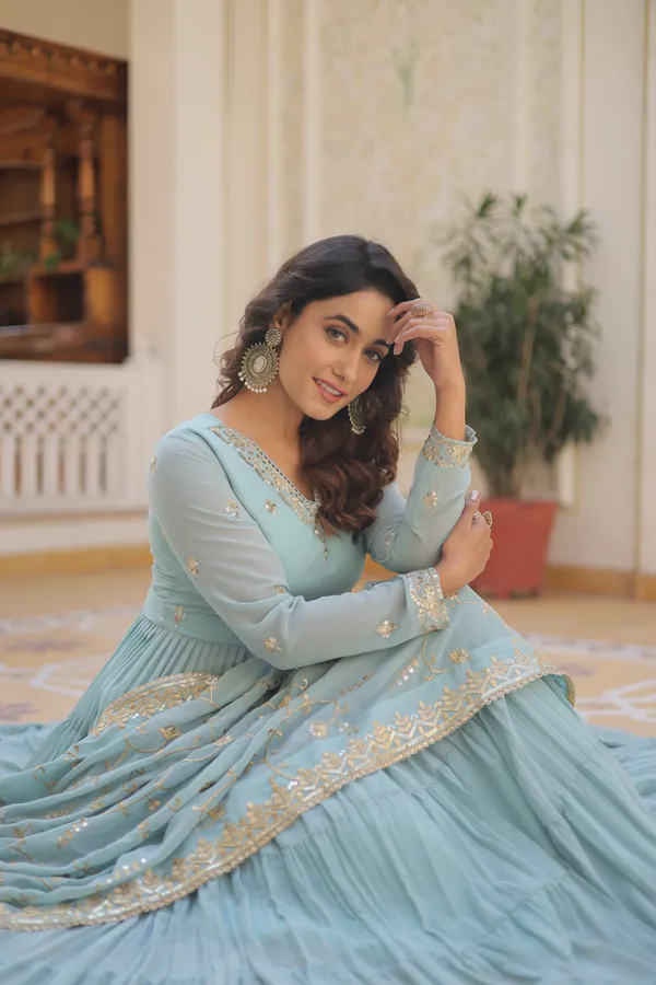 Sky_Faux_Georgette_Gown_With-Dupatta_For_Women