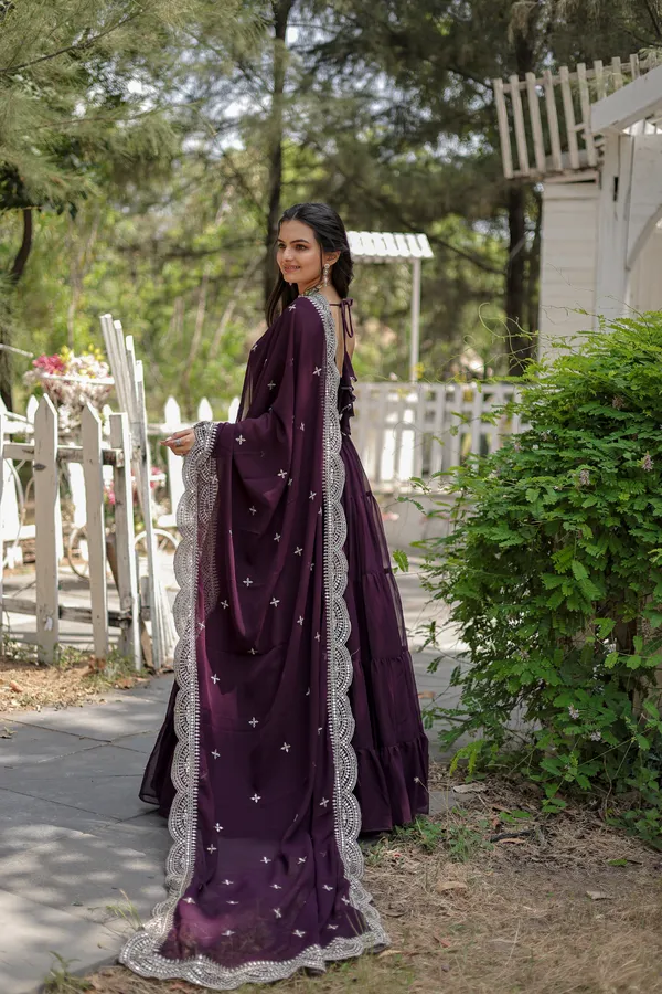 Wine_Desirable_Fully_Flaired_Gown_Georgette_And_Designer_Embroidered_Dupatta_Set__Push_Premium_For_Women