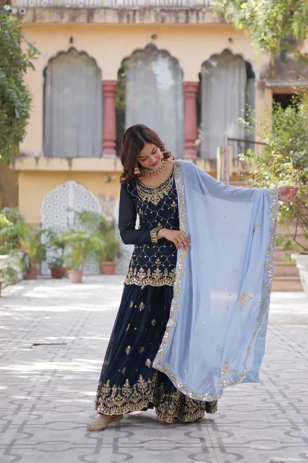 Blue_Readymade_Kurti_Plazoo_Embroidery_Work_Push_Premium_For_Women