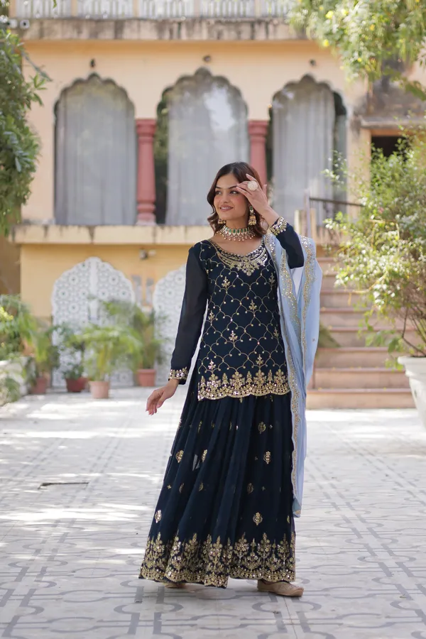 Blue_Readymade_Kurti_Plazoo_Embroidery_Work_Push_Premium_For_Women