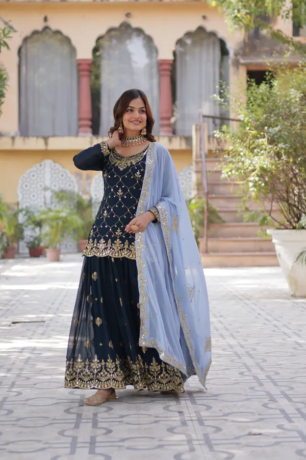Blue_Readymade_Kurti_Plazoo_Embroidery_Work_Push_Premium_For_Women