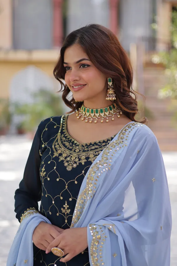 Blue_Readymade_Kurti_Plazoo_Embroidery_Work_Push_Premium_For_Women