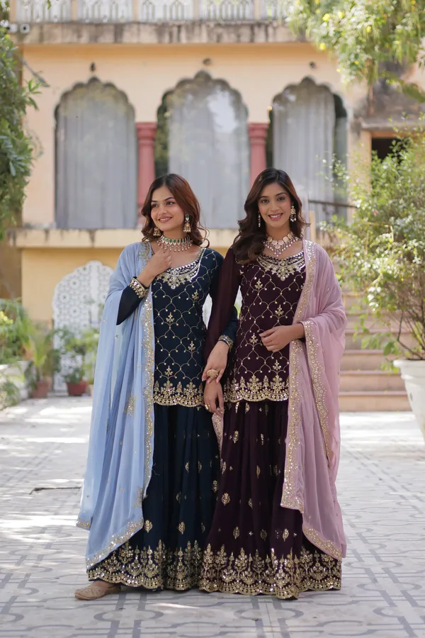 Blue_Readymade_Kurti_Plazoo_Embroidery_Work_Push_Premium_For_Women