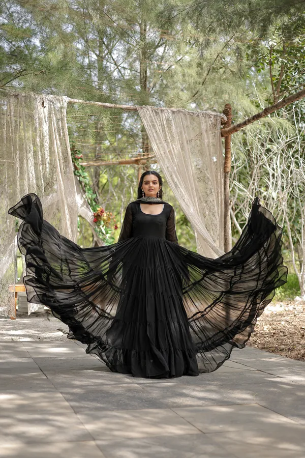 Black_Desirable__Fully_Flaired_Gown_Georgette_And_Designer_Embroidered_Dupatta_Push_Premium_For_Women