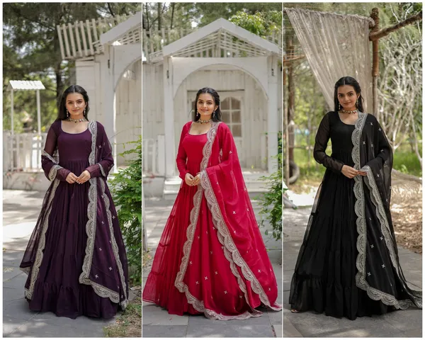 Black_Desirable__Fully_Flaired_Gown_Georgette_And_Designer_Embroidered_Dupatta_Push_Premium_For_Women