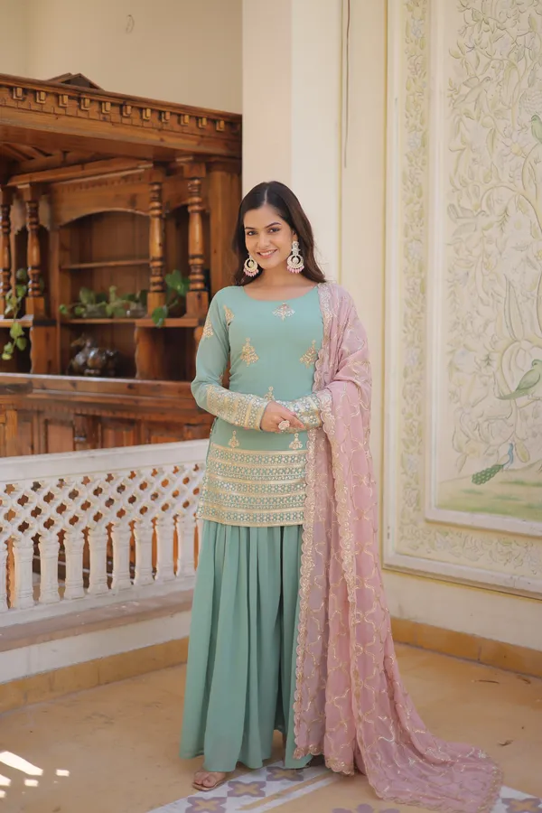 Pista_Premium_Designer_Readymade_Kurti_PlazooDupatta_Set_Push_Premium_For_Women